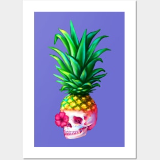 Pineapple Skull Posters and Art